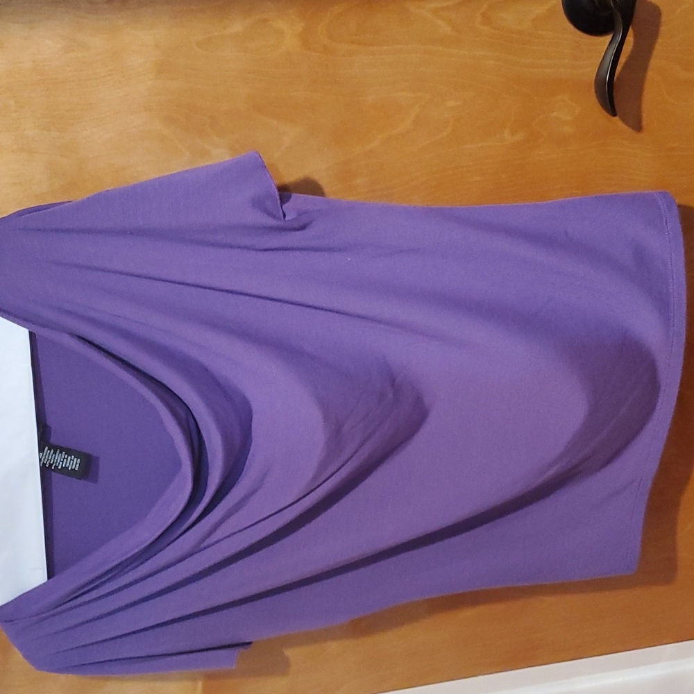 Norton McNaughton Purple drape neck top